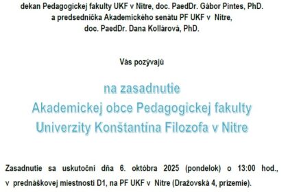 Zasadnutie Akademickej obce PF